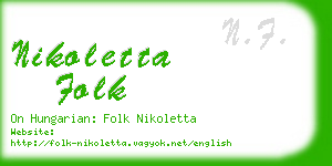 nikoletta folk business card